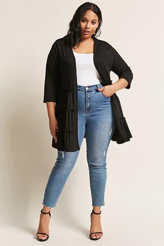 Forever21 Plus Size Lettuce Edge Cardigan