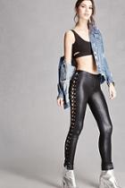 Forever21 Lace-up Faux Leather Leggings