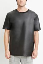 21 Men Boxy Faux Leather Tee