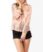 Striped Geometric Print Blouse