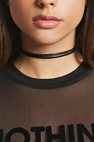 Forever21 Faux Leather Layered Choker