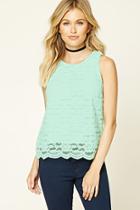 Forever21 Women's  Contemporary Lace Overlay Top