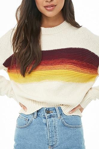 Forever21 Ribbed-trim Colorblocked Sweater