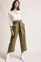 Forever21 Wide-leg Belted Trousers