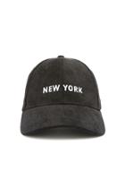Forever21 New York Embroidered Corduroy Baseball Hat
