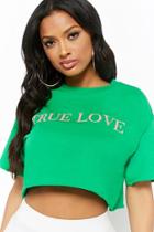 Forever21 True Love Cropped Graphic Tee