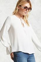 Forever21 Self-tie Bell-sleeve Top
