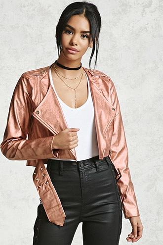 Forever21 Metallic Faux Leather Jacket