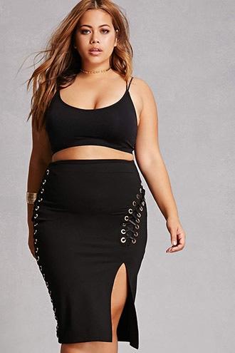 Forever21 Plus Size Strappy Pencil Skirt