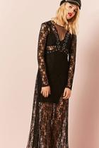 Forever21 Sheer Lace O-ring Maxi Dress