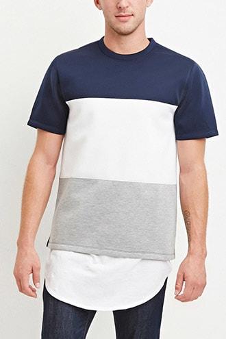 Forever21 Colorblocked Scuba Knit Tee