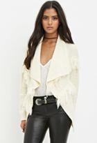Forever21 Fringed Cable Knit Cardigan