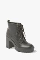 Forever21 Faux Leather Lace-up Ankle Booties