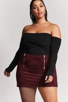 Forever21 Plus Size Faux Suede Mini Skirt