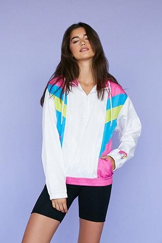 Forever21 Mtv Graphic Colorblock Anorak