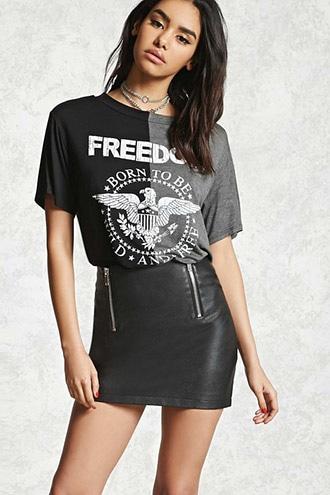 Forever21 Freedom Split Graphic Tee