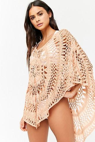 Forever21 Crochet Swim Cover-up Poncho