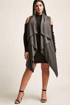 Forever21 Plus Size Marled Drape-front Knit Vest