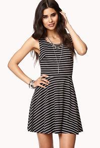 Forever21 Seaside Stripes Fit & Flare Dress