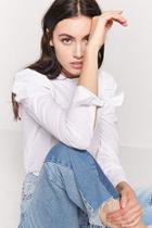 Forever21 Button-front Puff Shirt
