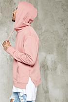 21 Men Men's  Mauve Fleece Zip-hem Hoodie