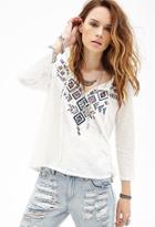 Forever21 Tribal-inspired Peasant Top