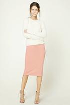 Forever21 Women's  Blush Stretch-knit Skirt