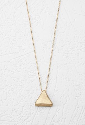 Forever21 Cutout Triangle Pendant Necklace (gold)