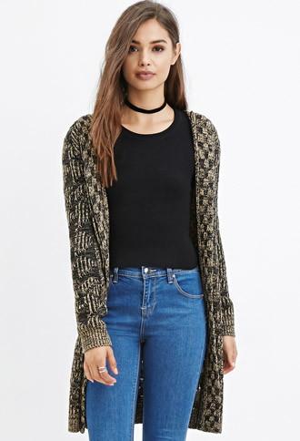 Forever21 Two-tone Longline Cardigan