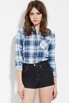 Forever21 Women's  Collared Plaid Shirt