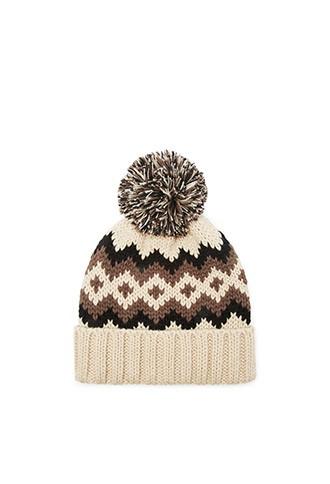 Forever21 Chevron-patterned Pom Beanie
