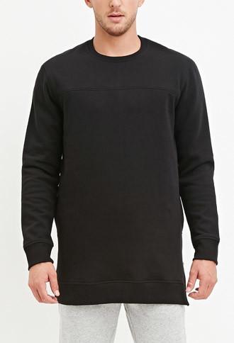 21 Men Men's  Longline Fleece Sweatshirt