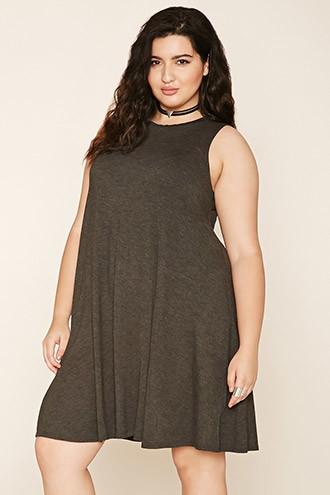 Forever21 Plus Women's  Charcoal Plus Size Trapeze Dress
