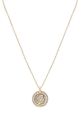 Forever21 Engraved Coin Pendant Necklace