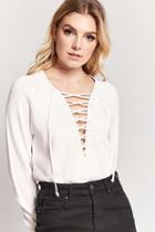 Forever21 Lace-up Knit Sweater