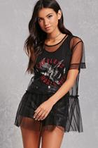 Forever21 World Tour Graphic Mesh Top