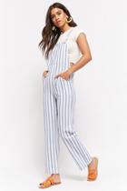 Forever21 Linen-blend Striped Overalls