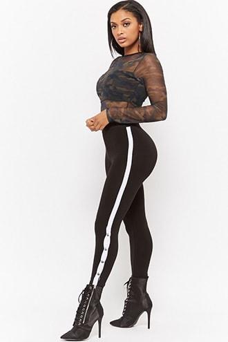 Forever21 Kikiriki Contrast Striped Leggings