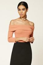 Forever21 Women's  Ribbed Off-the Shoulder Top