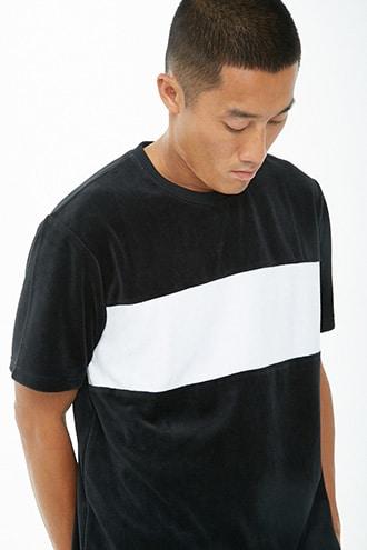 Forever21 Striped Velvet Tee