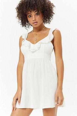 Forever21 Crochet Trim Flounce Dress
