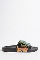 Forever21 Fishscale Sequin Slide Sandals
