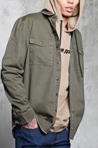 Forever21 Frayed-hem Pocket Shirt