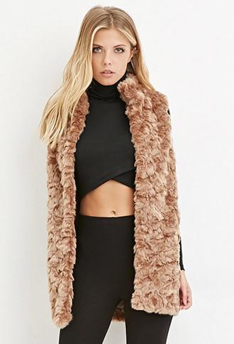 Love21 Faux Fur Longline Vest