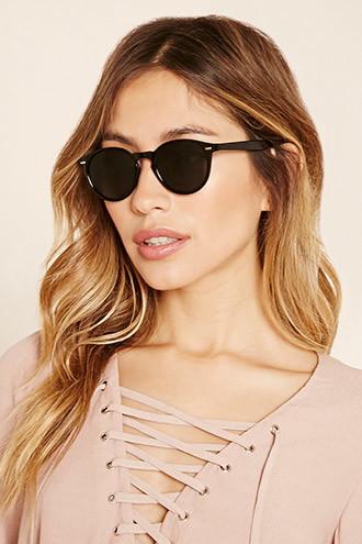 Forever21 Black & Olive Round Sunglasses