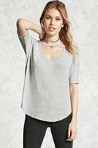 Forever21 Contemporary Marled Dolman Top