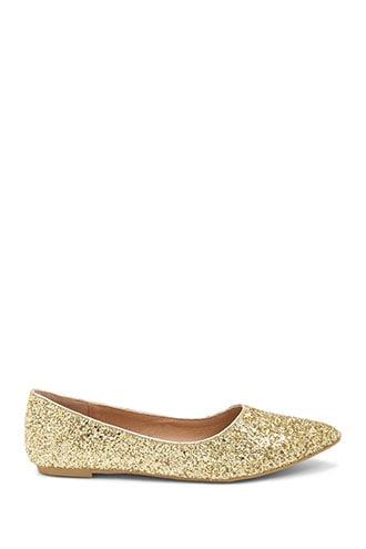Forever21 Yoki Glitter Pointed Toe Flats