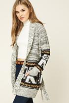 Forever21 Women's  Marled Knit Self-tie Cardigan