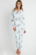 Forever21 Plush Penguin Pj Jumpsuit