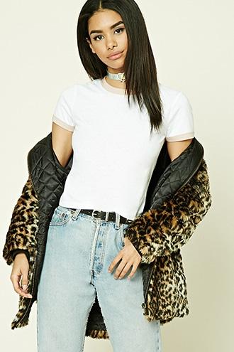 Forever21 Cotton-blend Ringer Tee